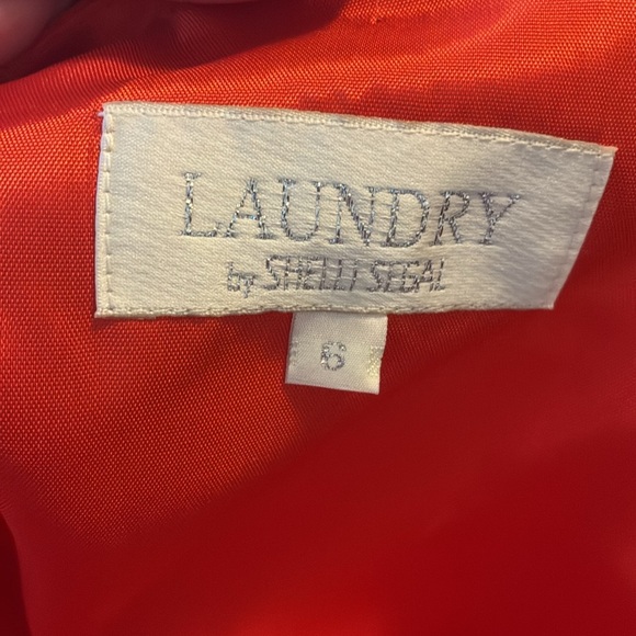 Vintage Laundry by Shelli Segal Red/Orange Shift Dress with Buttons - Picture 5 of 6